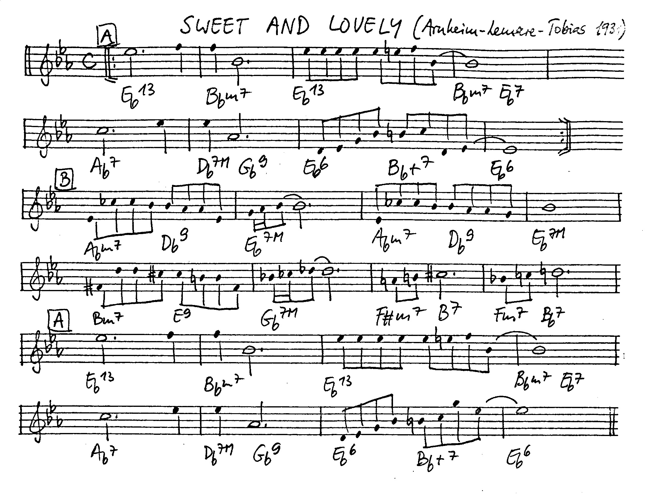 sweet and lovely leadsheet – book us for your next 20s or gatsby event